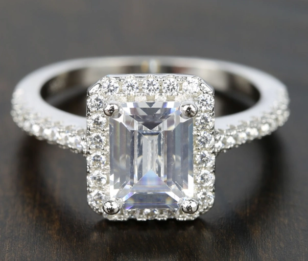 emerald cut diamond ring