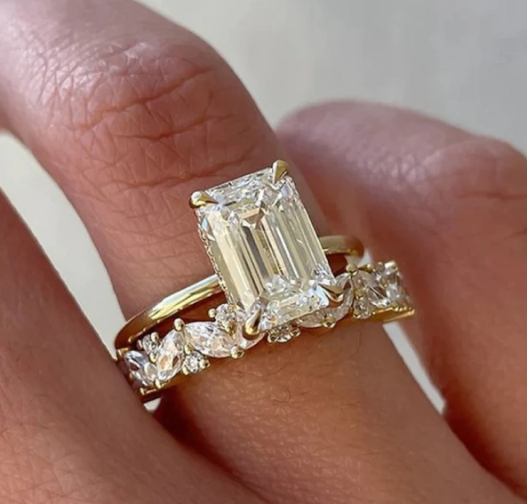 emerald cut diamond ring