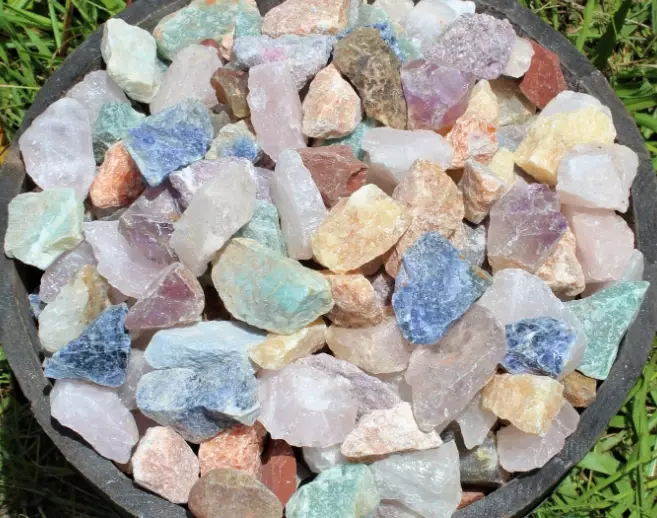 Raw natural gemstones